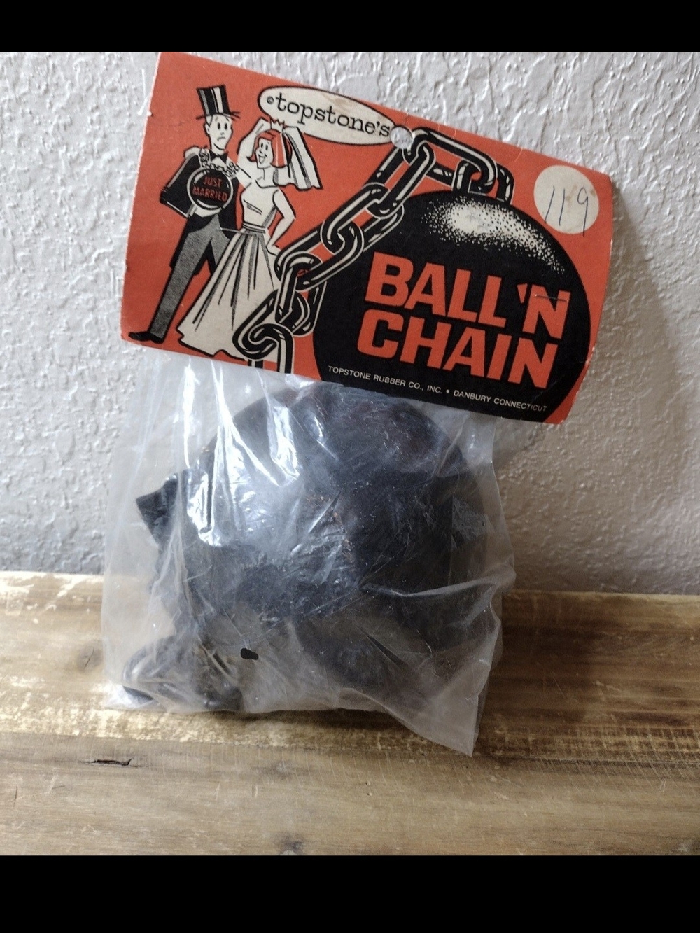 Vintage topstones ball n chain Halloween prop